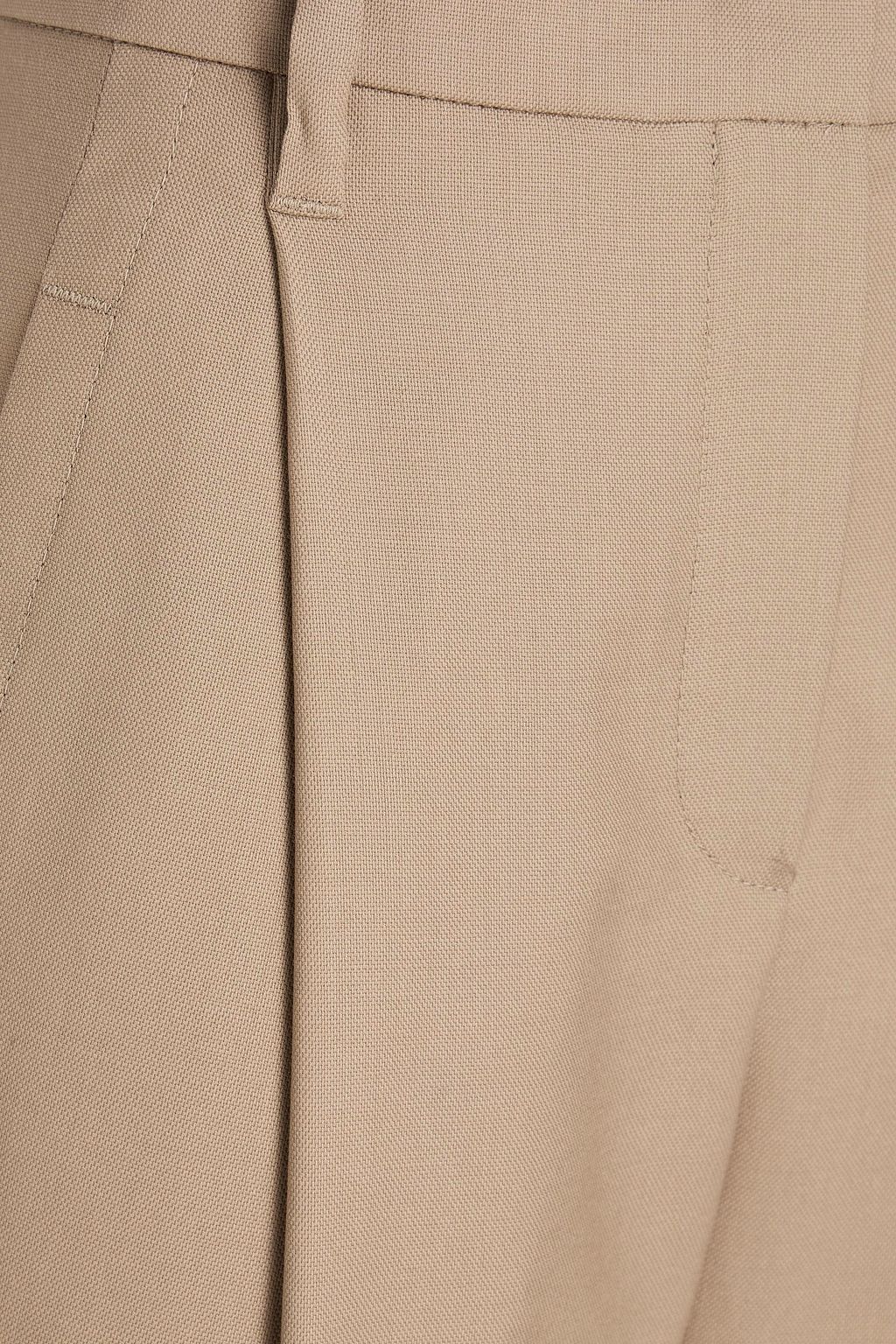 BRUNELLO CUCINELLI Cropped pleated wool tapered pants