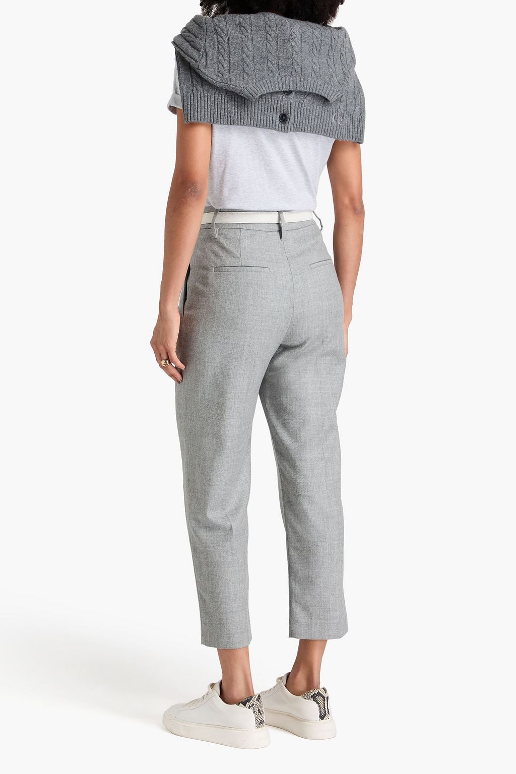 BRUNELLO CUCINELLI Metallic wool-blend tapered pants