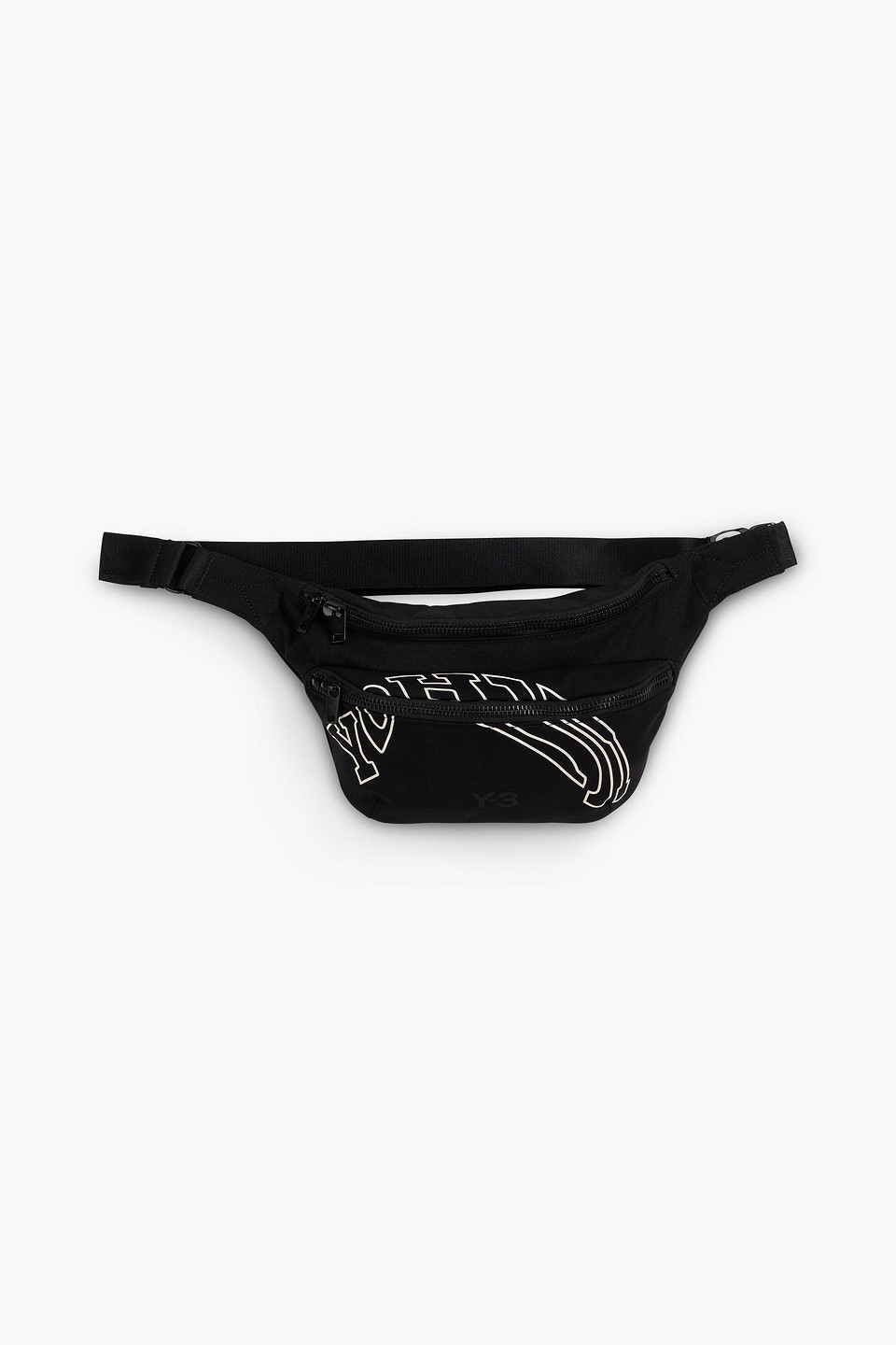 Y-3 Printed Canvas Belt Bag In Black