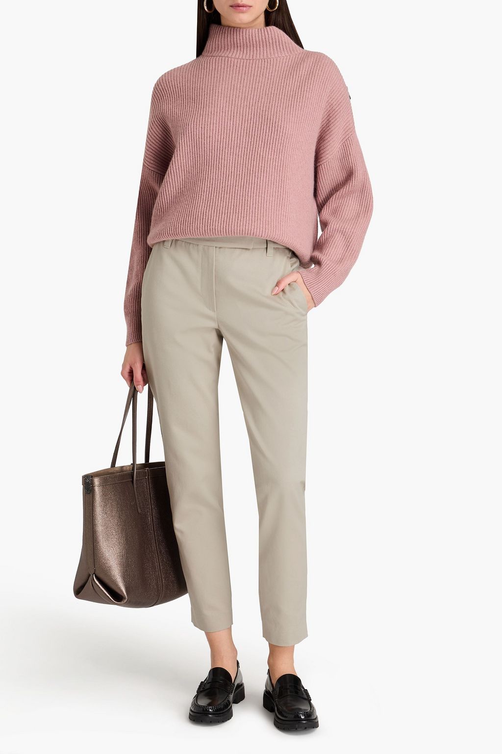 BRUNELLO CUCINELLI Hose mit schmalem Bein aus Twill aus einer Baumwollmischung