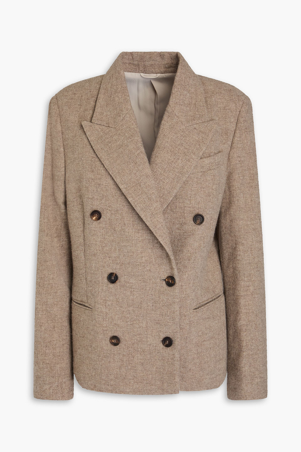 Brunello Cucinelli Doppelreihiger Blazer Aus Webstoff In Brown