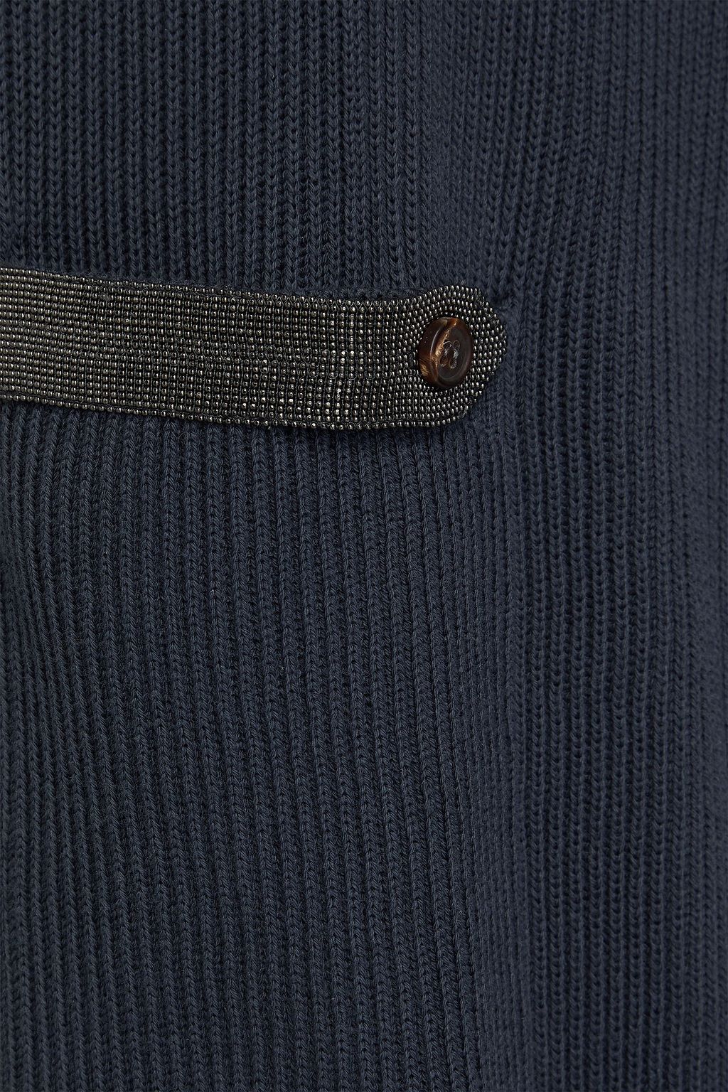 BRUNELLO CUCINELLI بنطال رياضي من القطن المضلّع مزين بالخرز