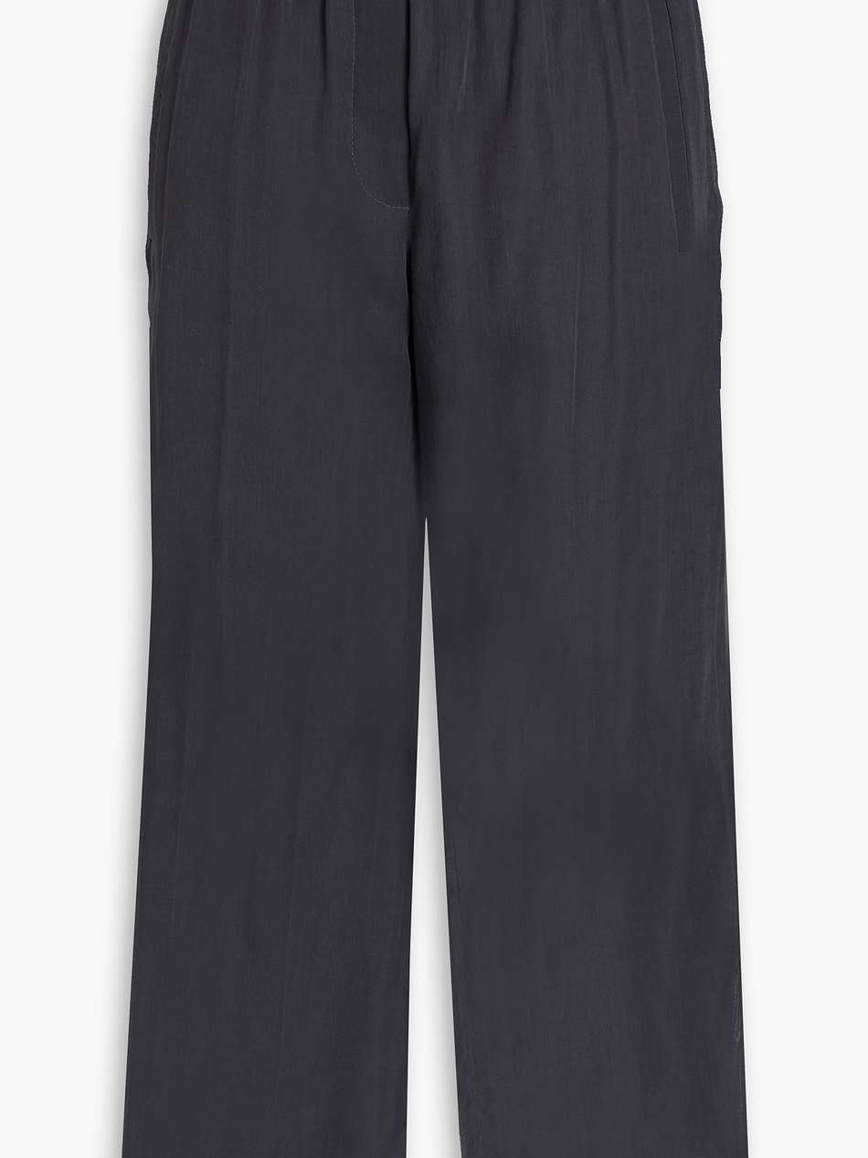 cropped bead-embellished cotton track pants