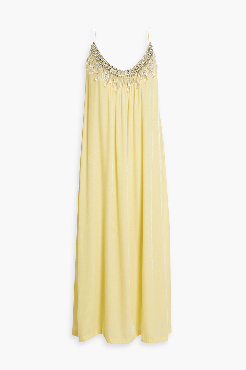 Zimmermann Crystal-embellished Velvet Midi Dress In Yellow