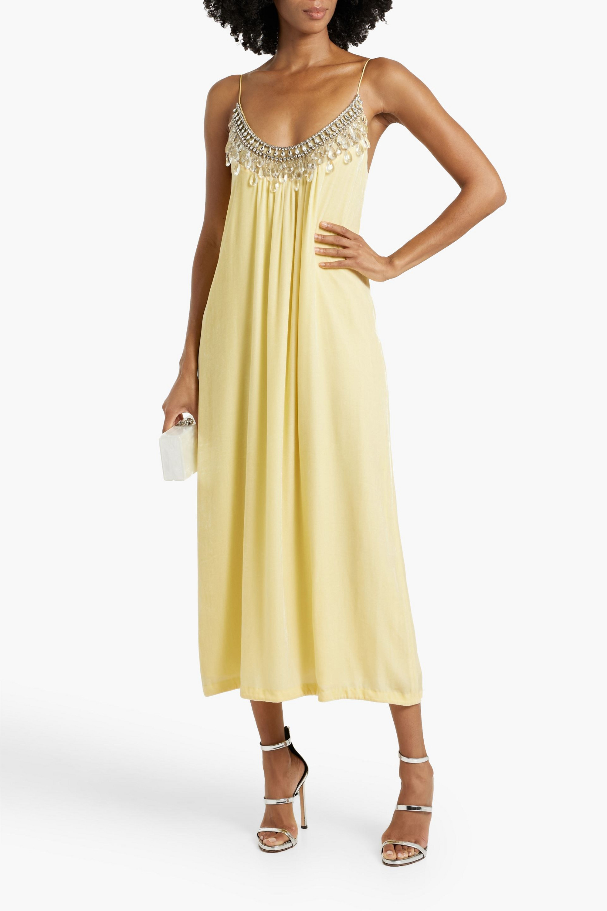 Zimmermann Crystal-embellished velvet midi dress
