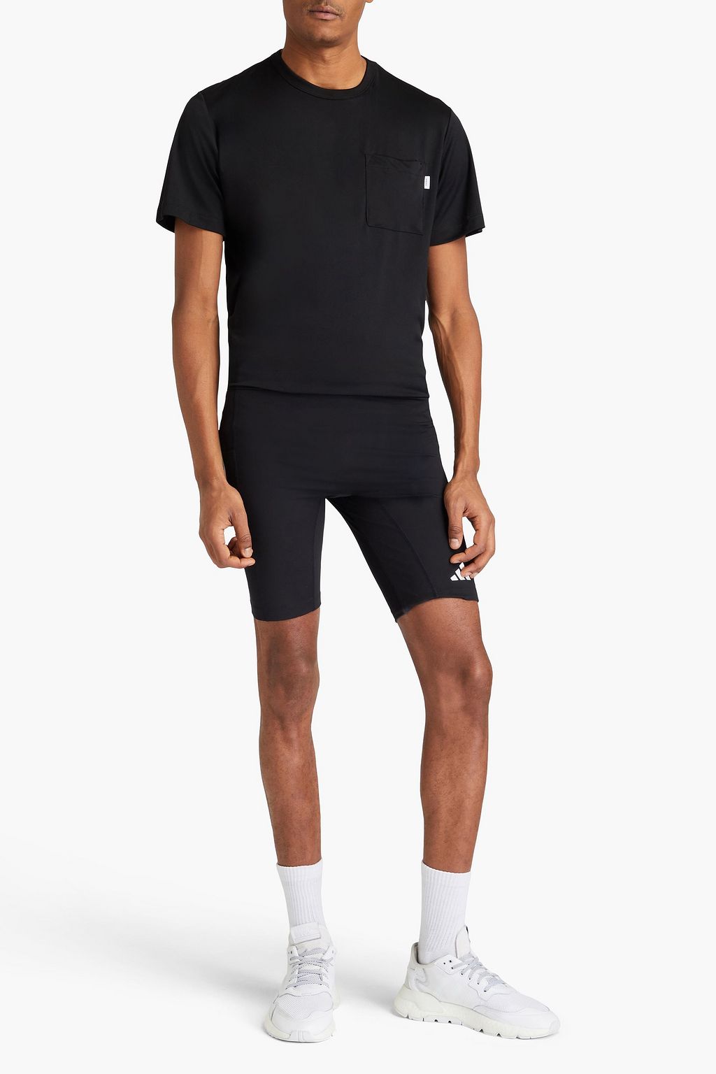 ADIDAS Logo-print stretch-jersey shorts