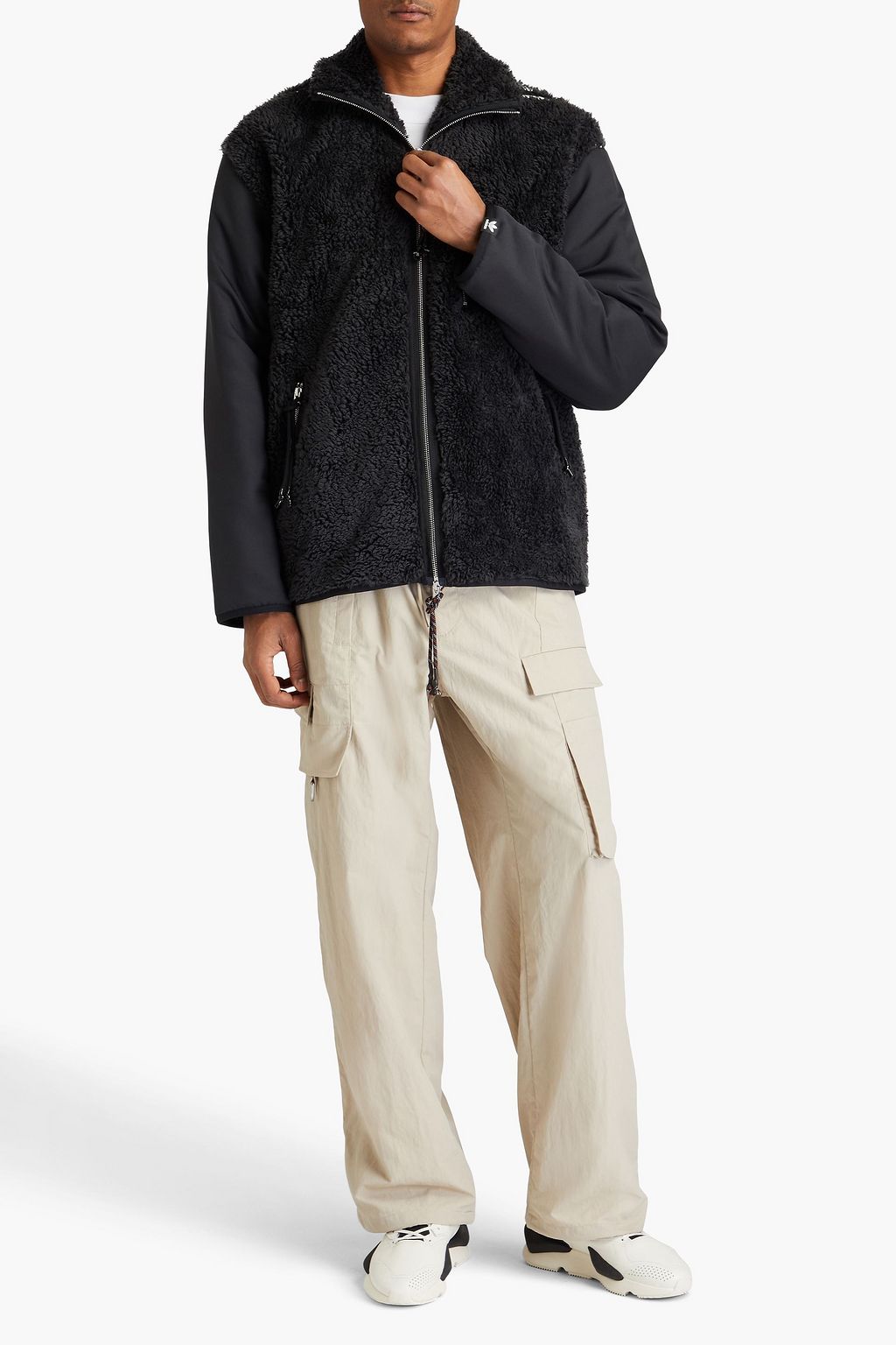 ADIDAS ORIGINALS X SONG FOR THE MUTE Two-tone shell-paneled fleece jacket