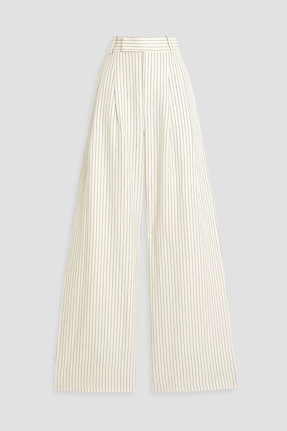 Frame Striped Cotton And Linen-blend Twill Wide-leg Pants In Cream