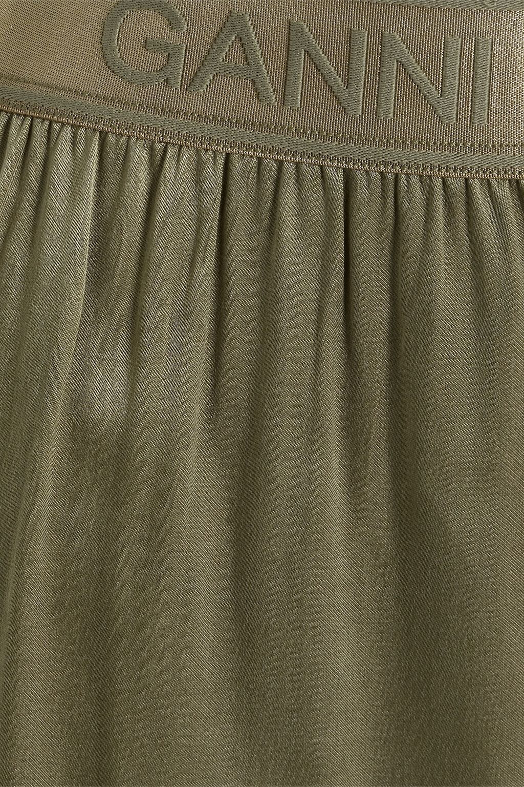 GANNI Cupro-blend shorts
