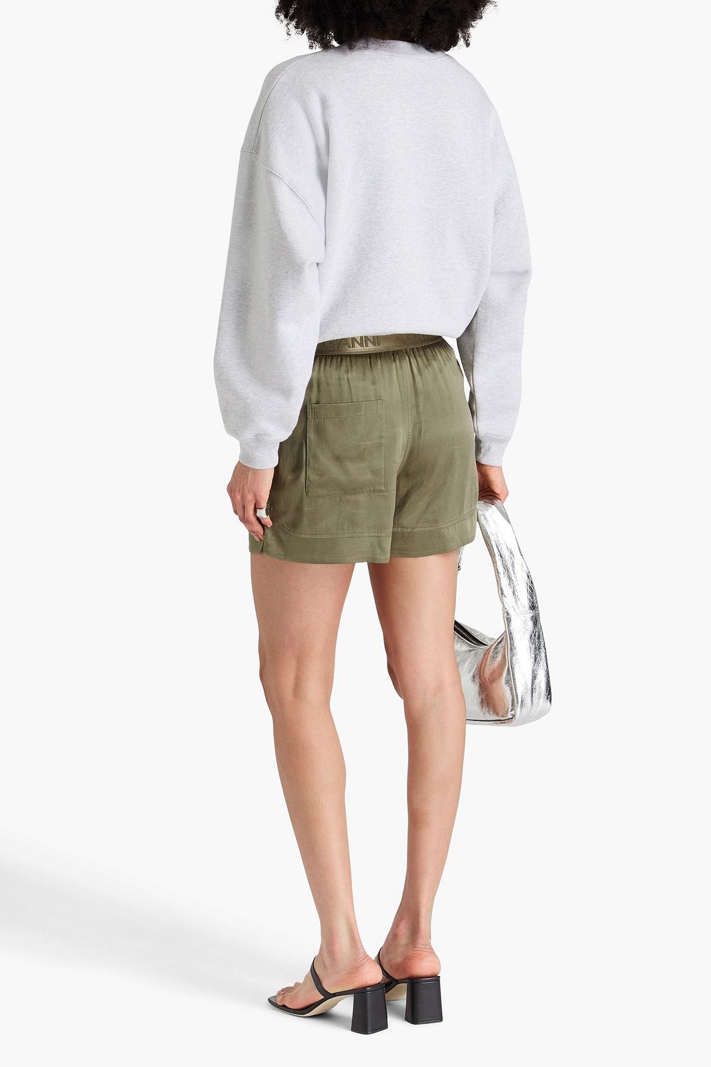 GANNI Cupro-blend shorts