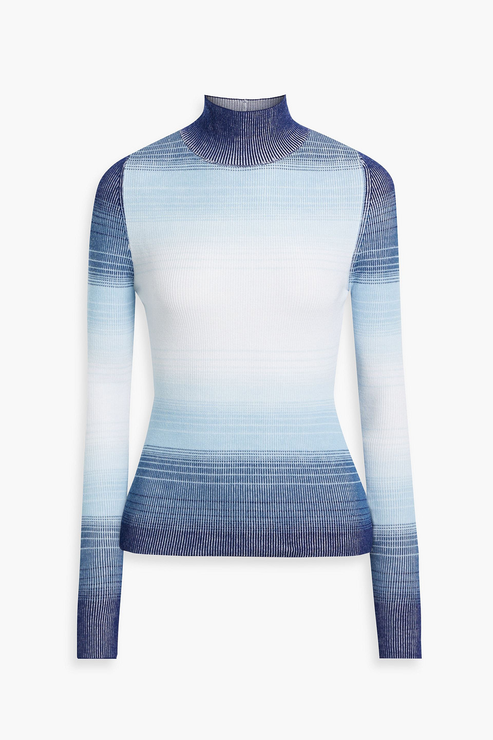 Cordova Dégradé Merino Wool Turtleneck Sweater In Blue