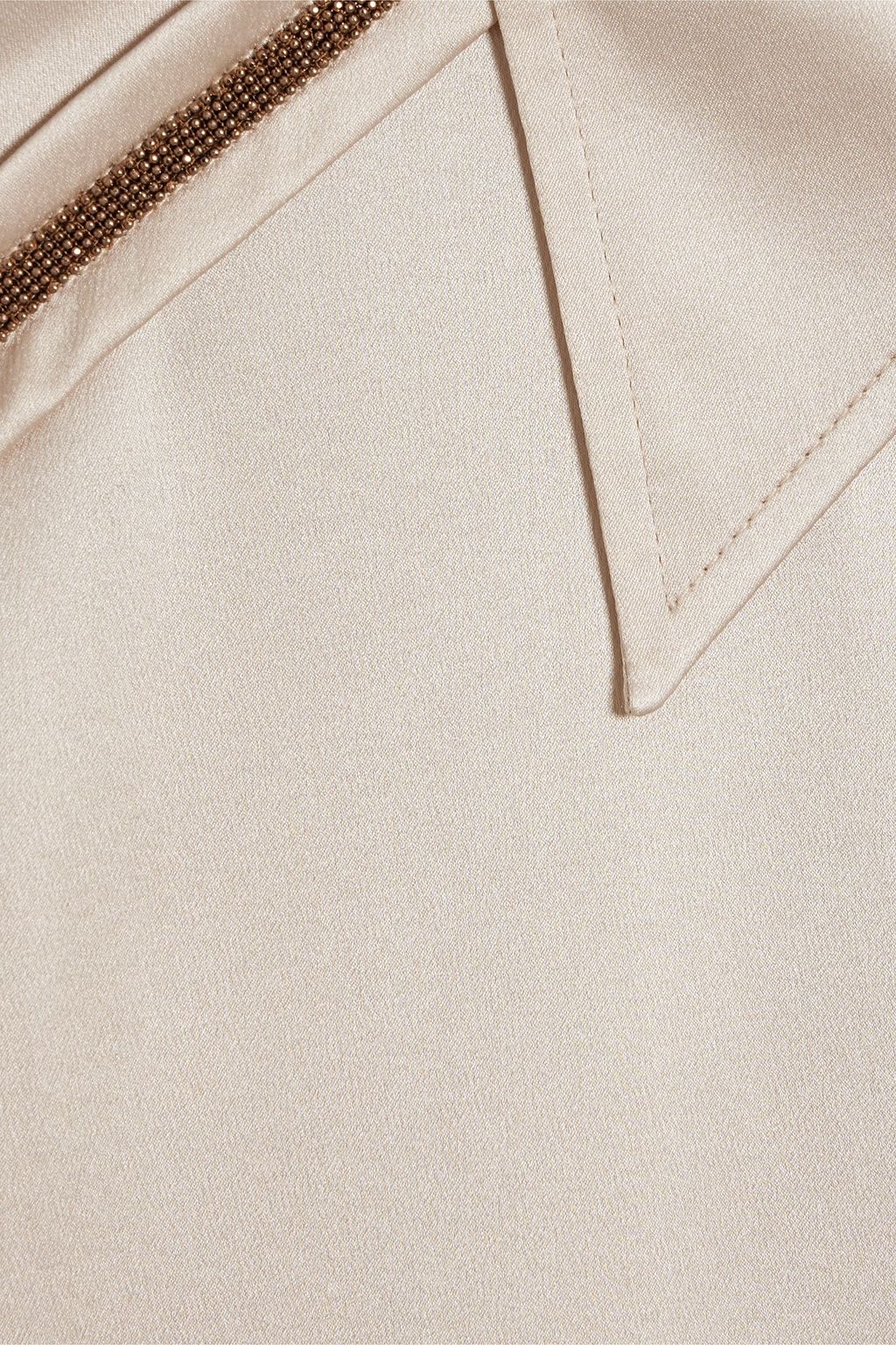 BRUNELLO CUCINELLI Bead-embellished silk-blend satin shirt