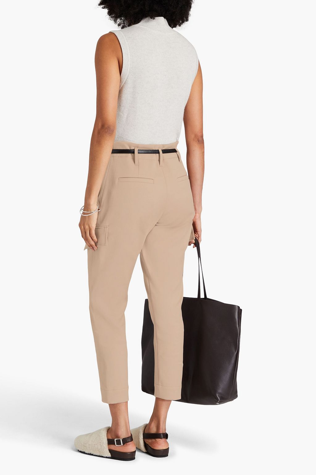 BRUNELLO CUCINELLI Cropped cotton-blend twill tapered pants