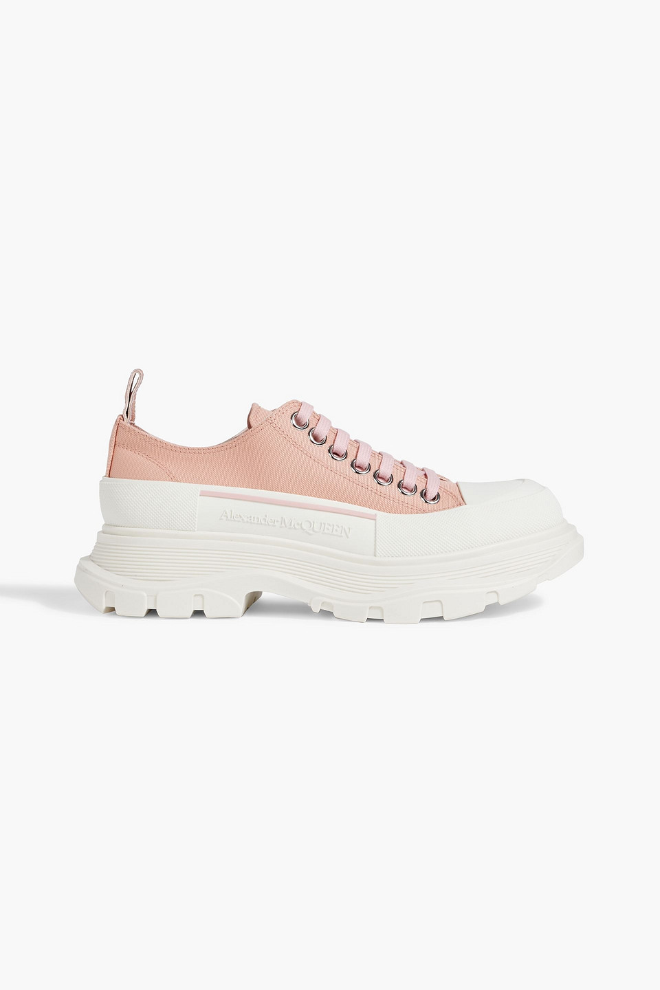 Alexander Mcqueen Tread Slick Canvas Sneakers In Baby Pink