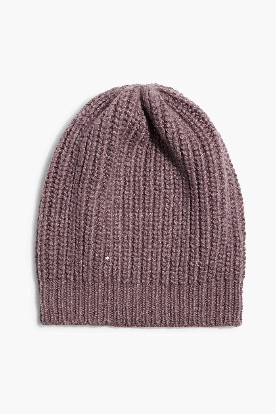 BRUNELLO CUCINELLI RIBBED SEQUIN-EMBELLISHED CASHMERE AND SILK-BLEND BEANIE