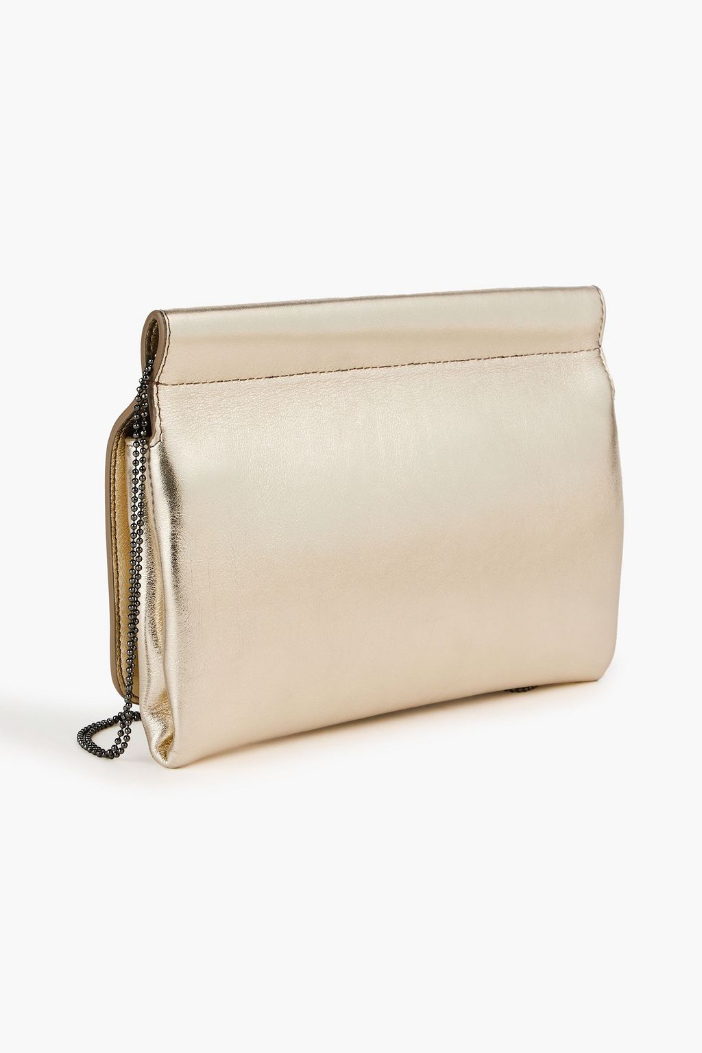 BRUNELLO CUCINELLI Schultertasche aus Metallic-Leder