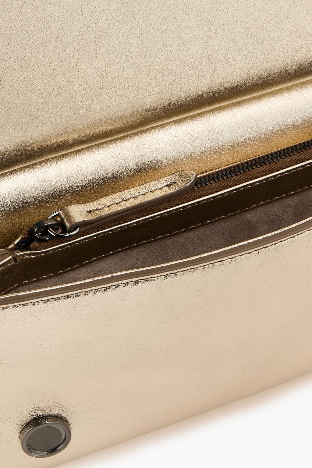 BRUNELLO CUCINELLI Schultertasche aus Metallic-Leder