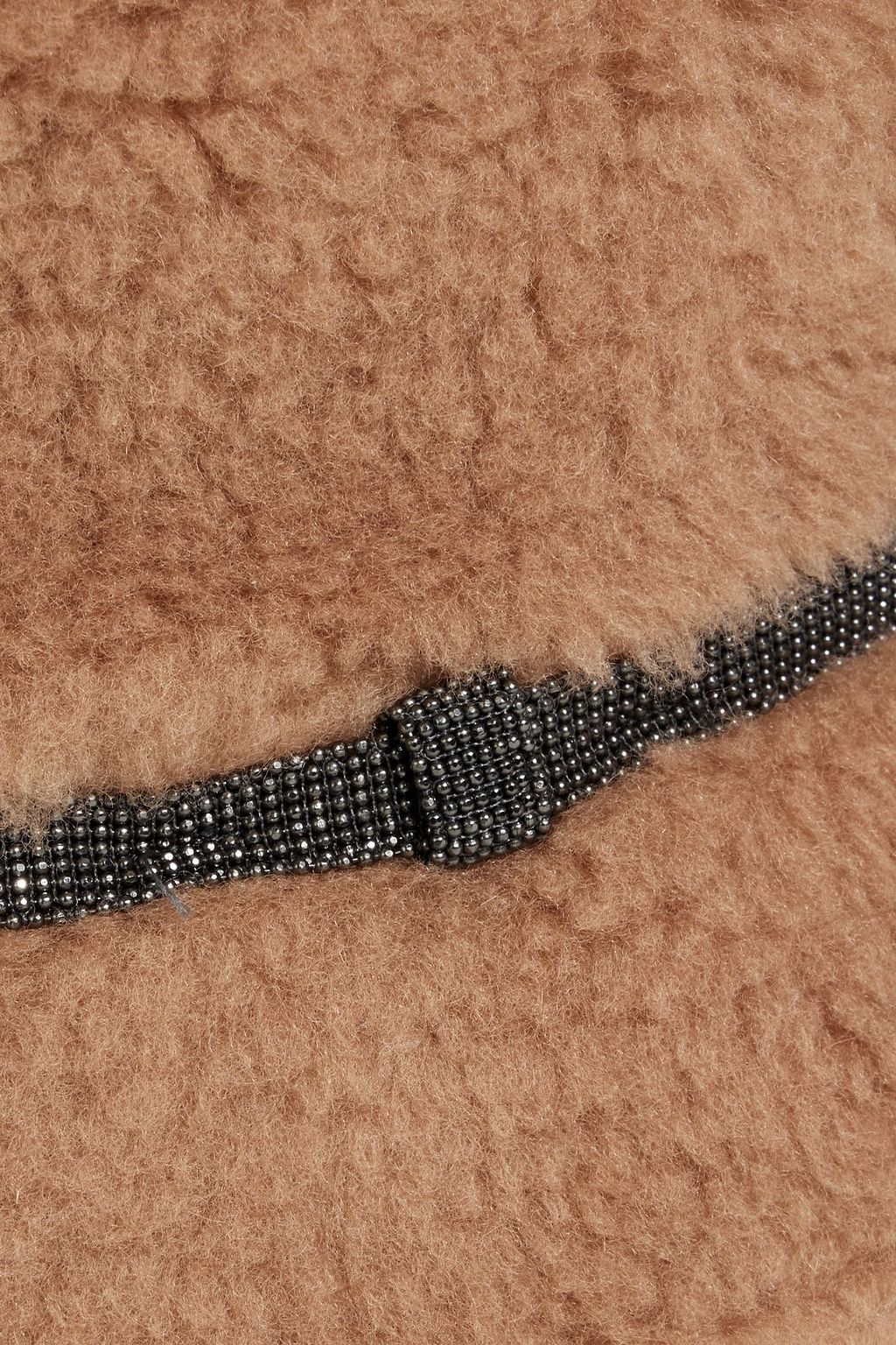 BRUNELLO CUCINELLI ウール混フェイクムートン バケットハット ビーズ付き