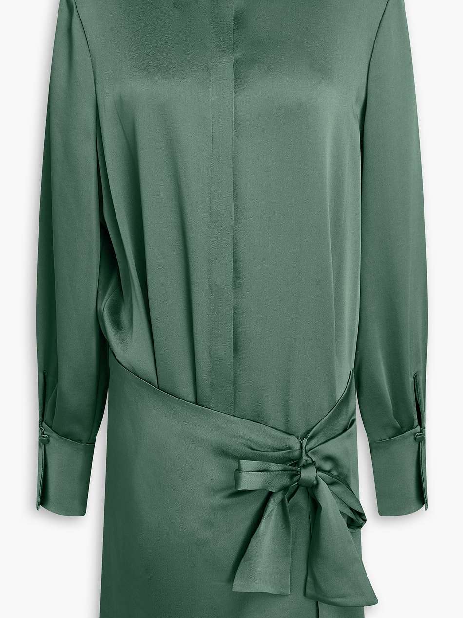 larson draped satin-crepe mini shirt dress