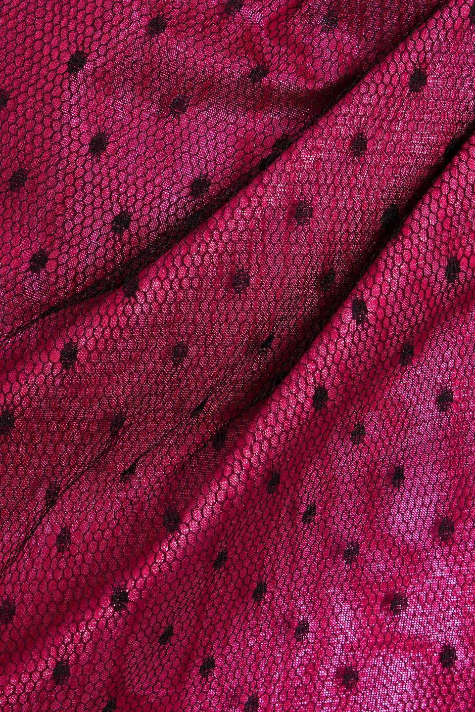 Red Valentino One-sleeve Point D'esprit Bodysuit In Pink