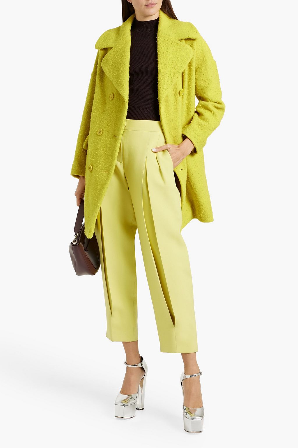 REDVALENTINO Double-breasted bouclé wool coat