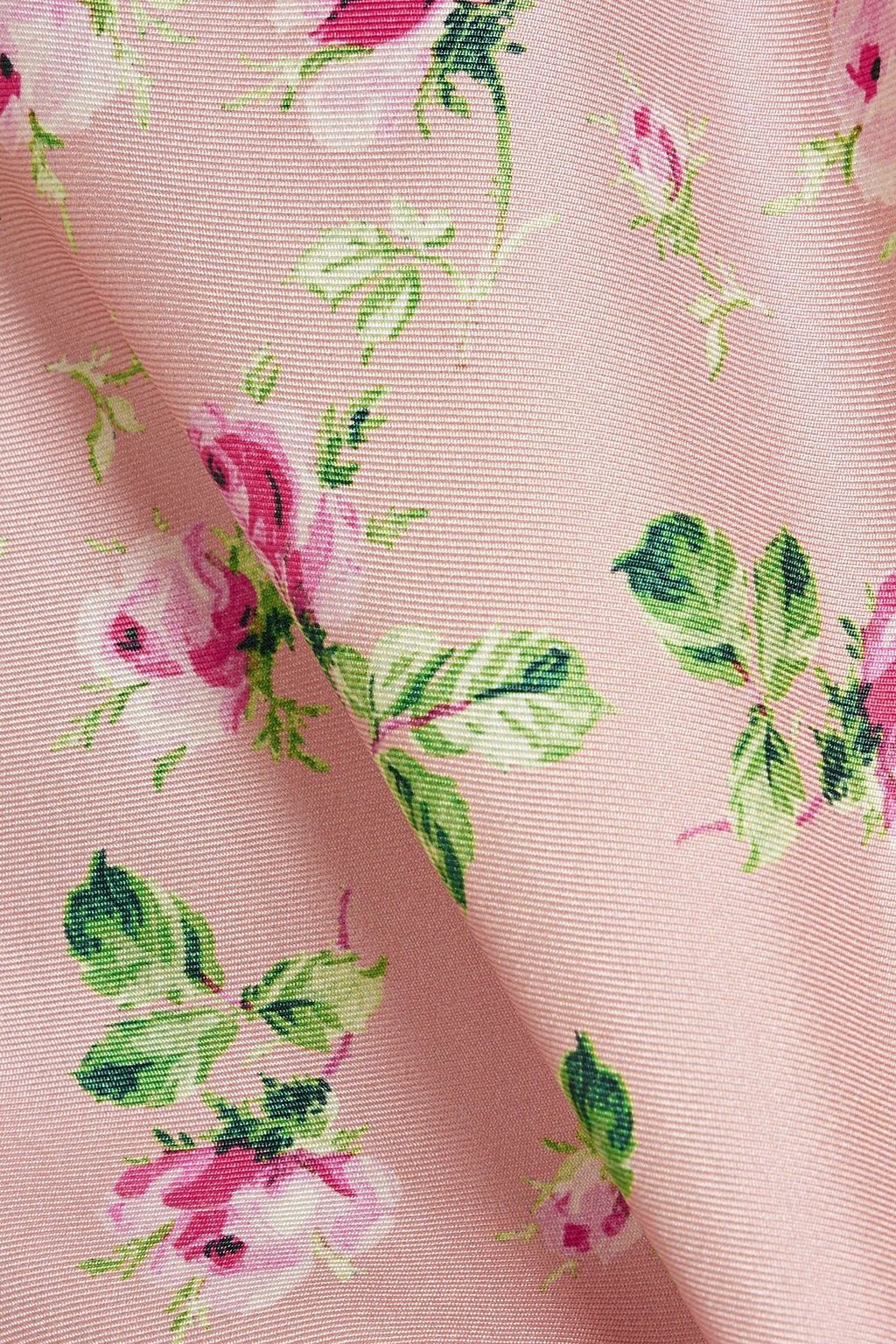REDVALENTINO Pussy-bow floral-print silk-twill mini dress