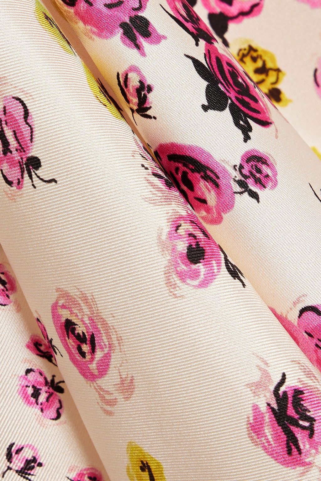REDVALENTINO Cutout floral-print silk-twill midi dress