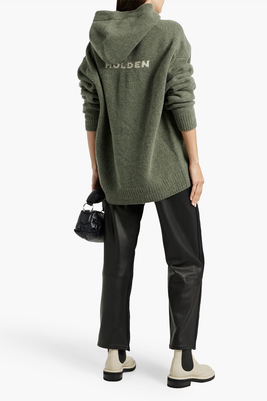 HOLDEN Intarsia merino wool hoodie