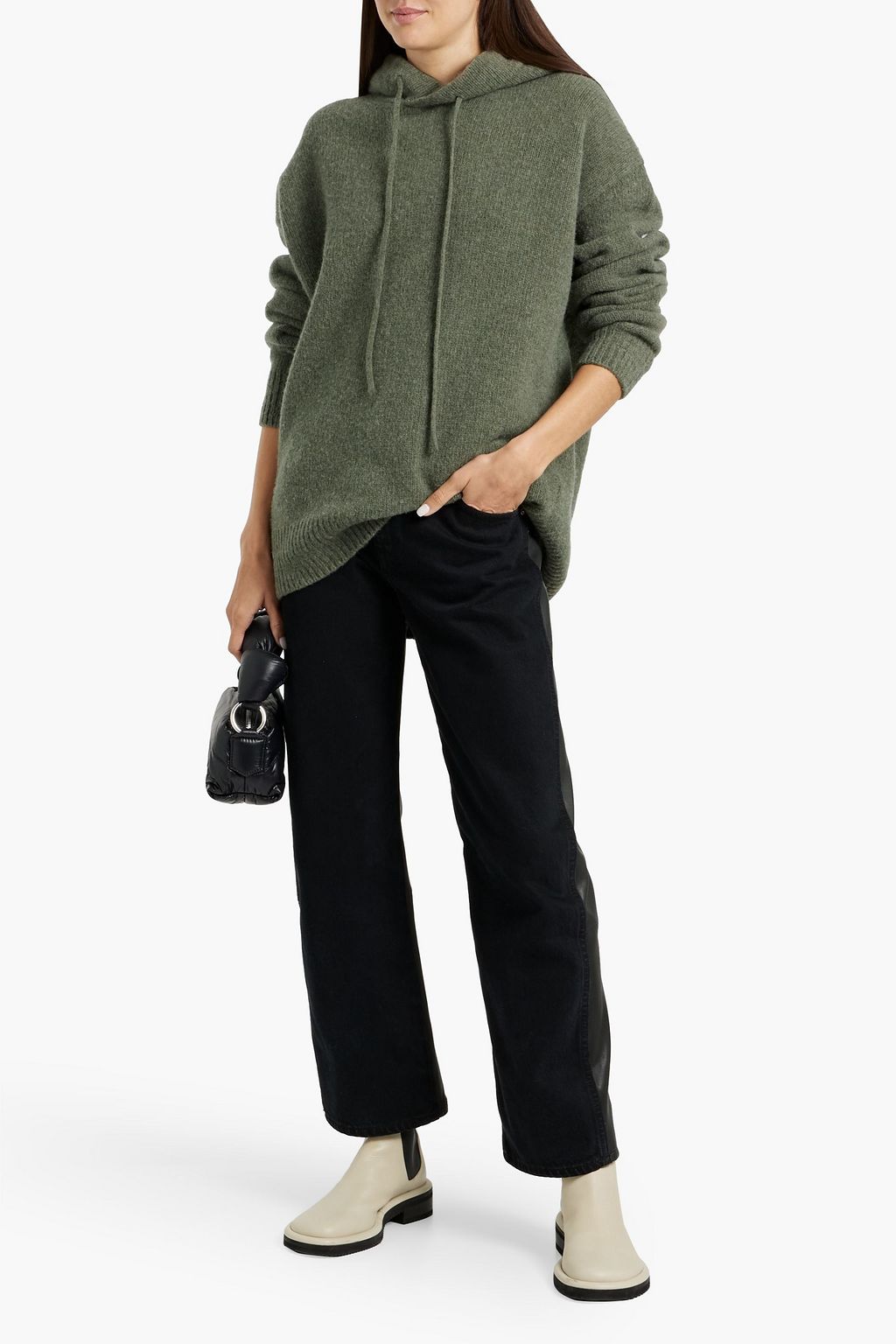 HOLDEN Intarsia merino wool hoodie