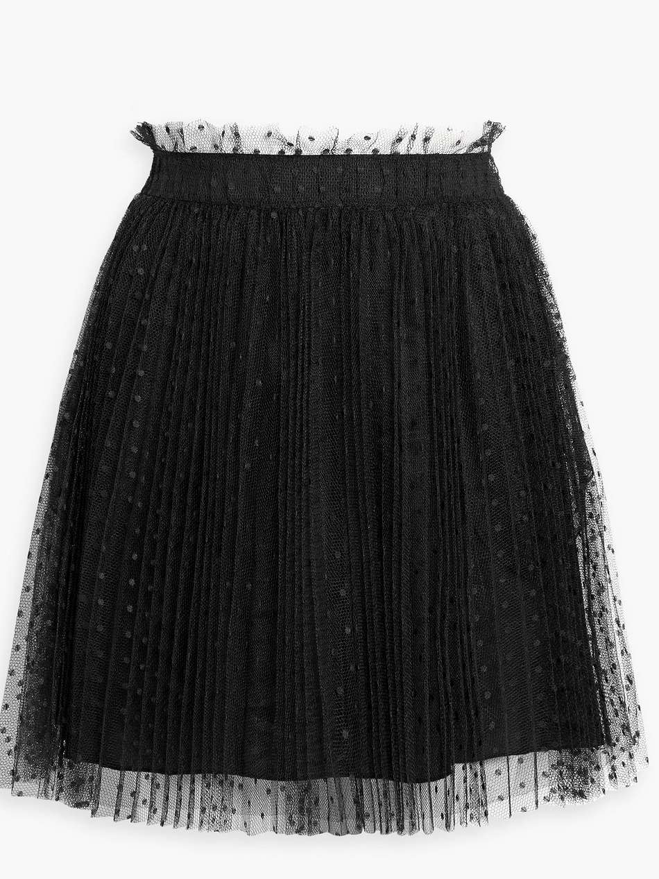 pleated point d'esprit mini skirt