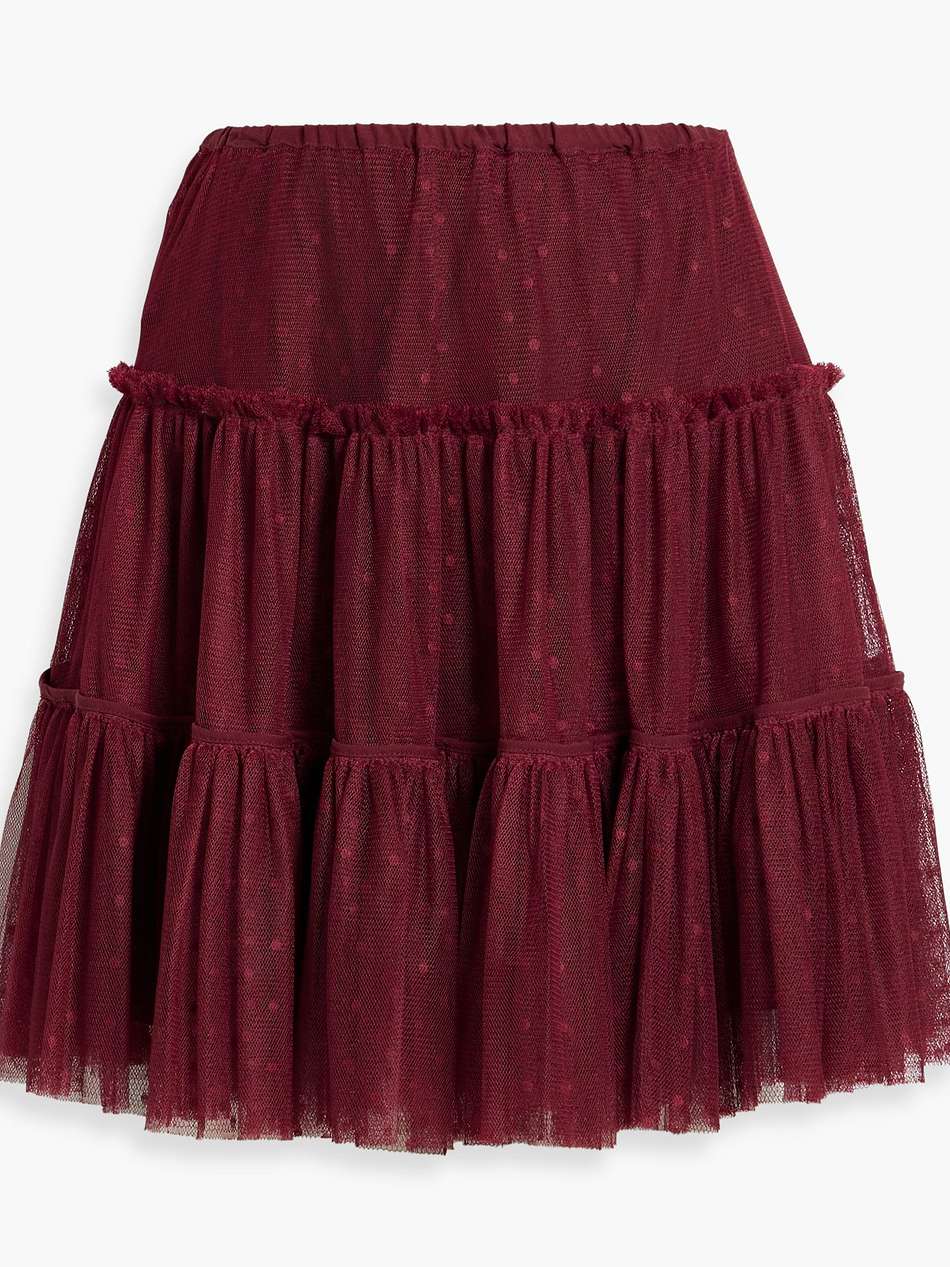 tiered point d'esprit mini skirt