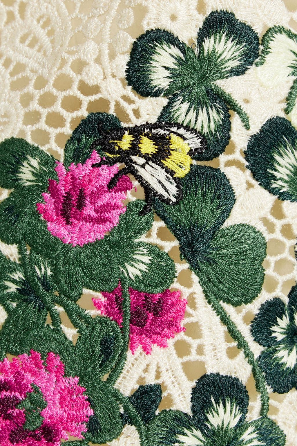 REDVALENTINO Skirt-effect embroidered crochet shorts