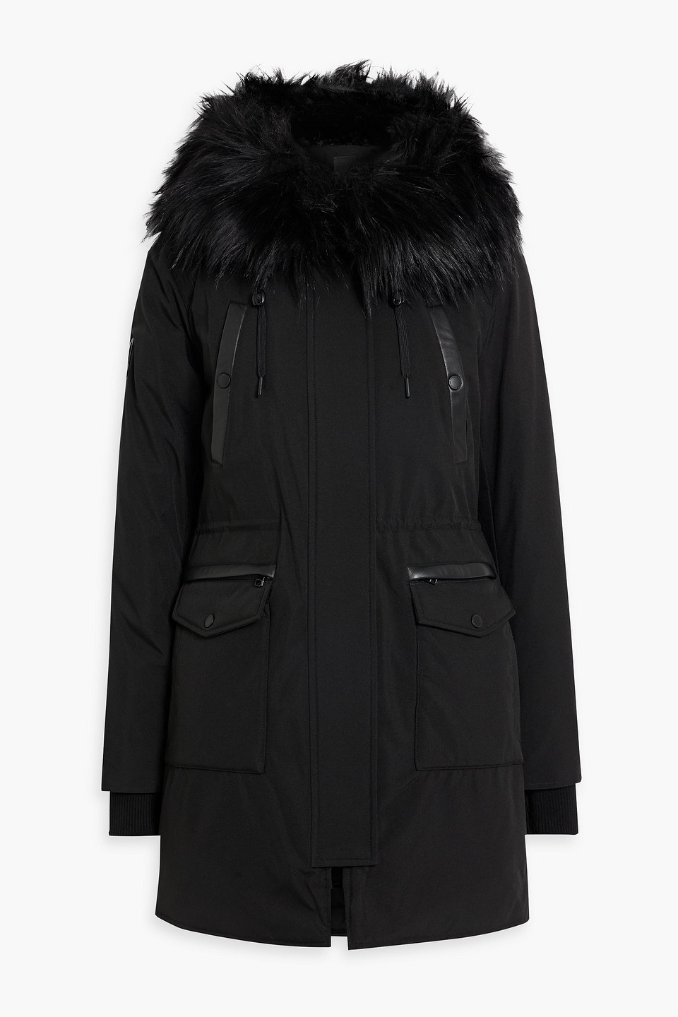 Rudsak Faux Fur-trimmed Shell Hooded Down Coat In Black
