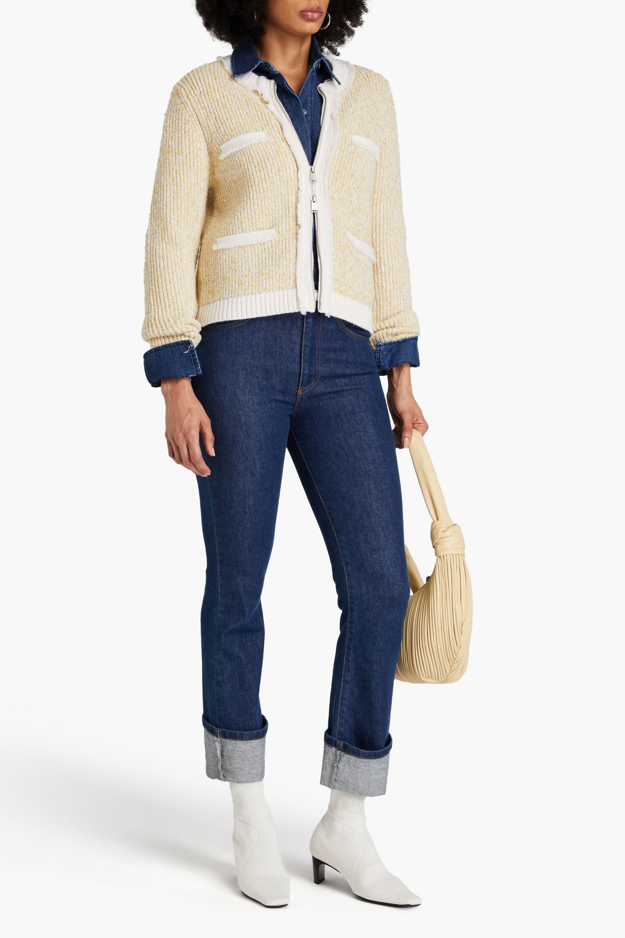 SIMKHAI Harris marled knitted cardigan