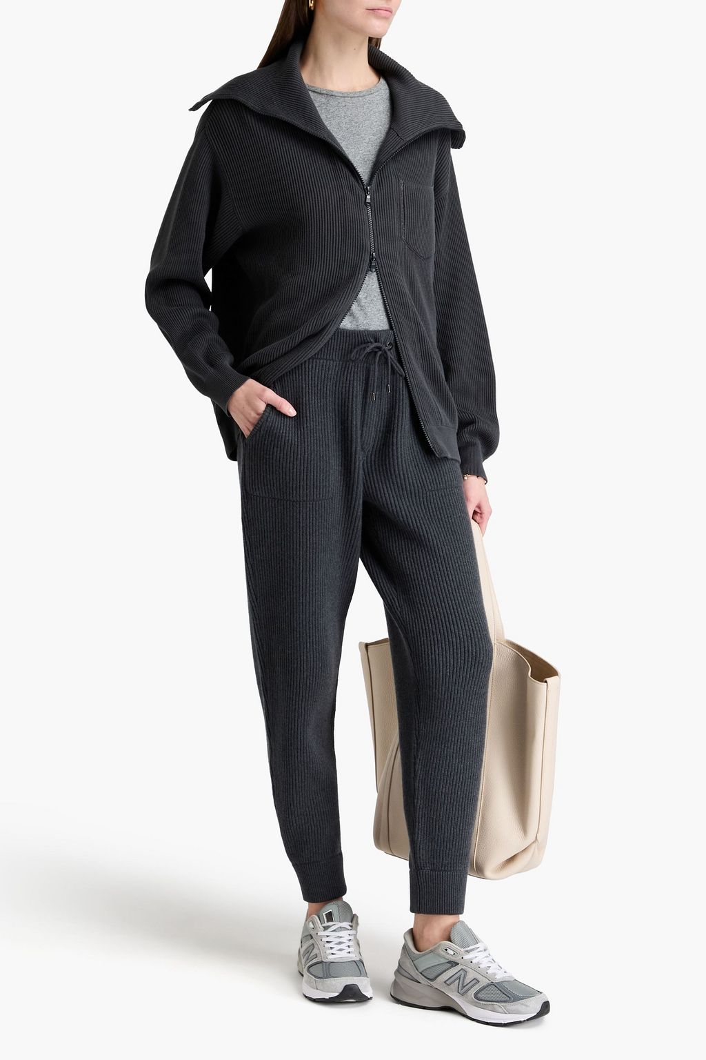 BRUNELLO CUCINELLI بنطال رياضي من الكشمير بتصميم مضلّع