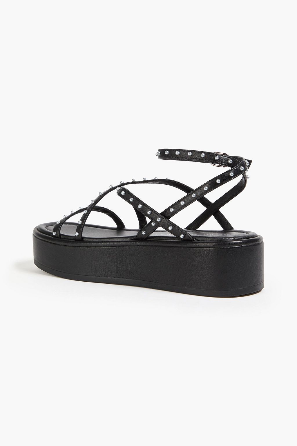 STUART WEITZMAN レザー プラットフォームサンダル スタッズ付き