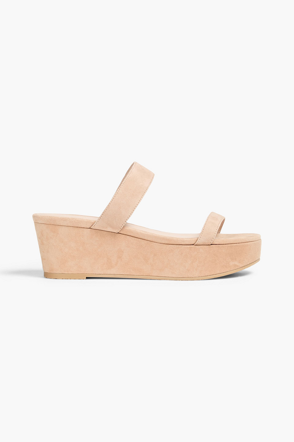 Stuart Weitzman Suede Platform Mules In Pink