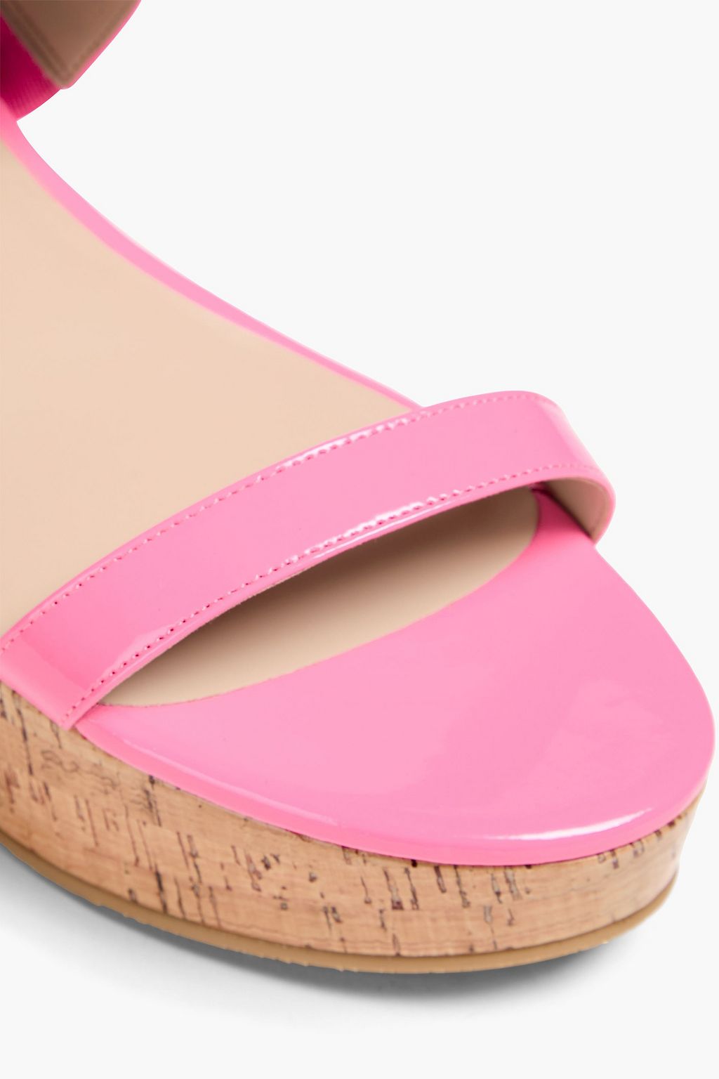 STUART WEITZMAN パテントレザー コルク ウェッジミュール