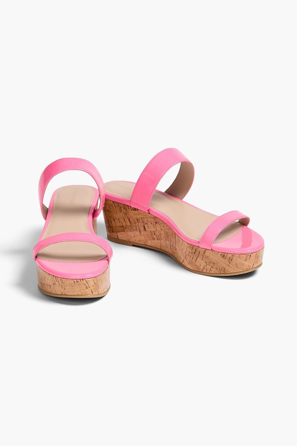 STUART WEITZMAN パテントレザー コルク ウェッジミュール