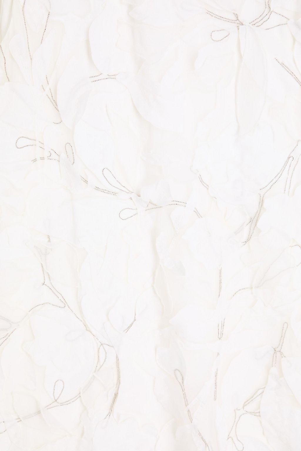 BRUNELLO CUCINELLI Oberteil aus Seidenorganza mit Zierperlen