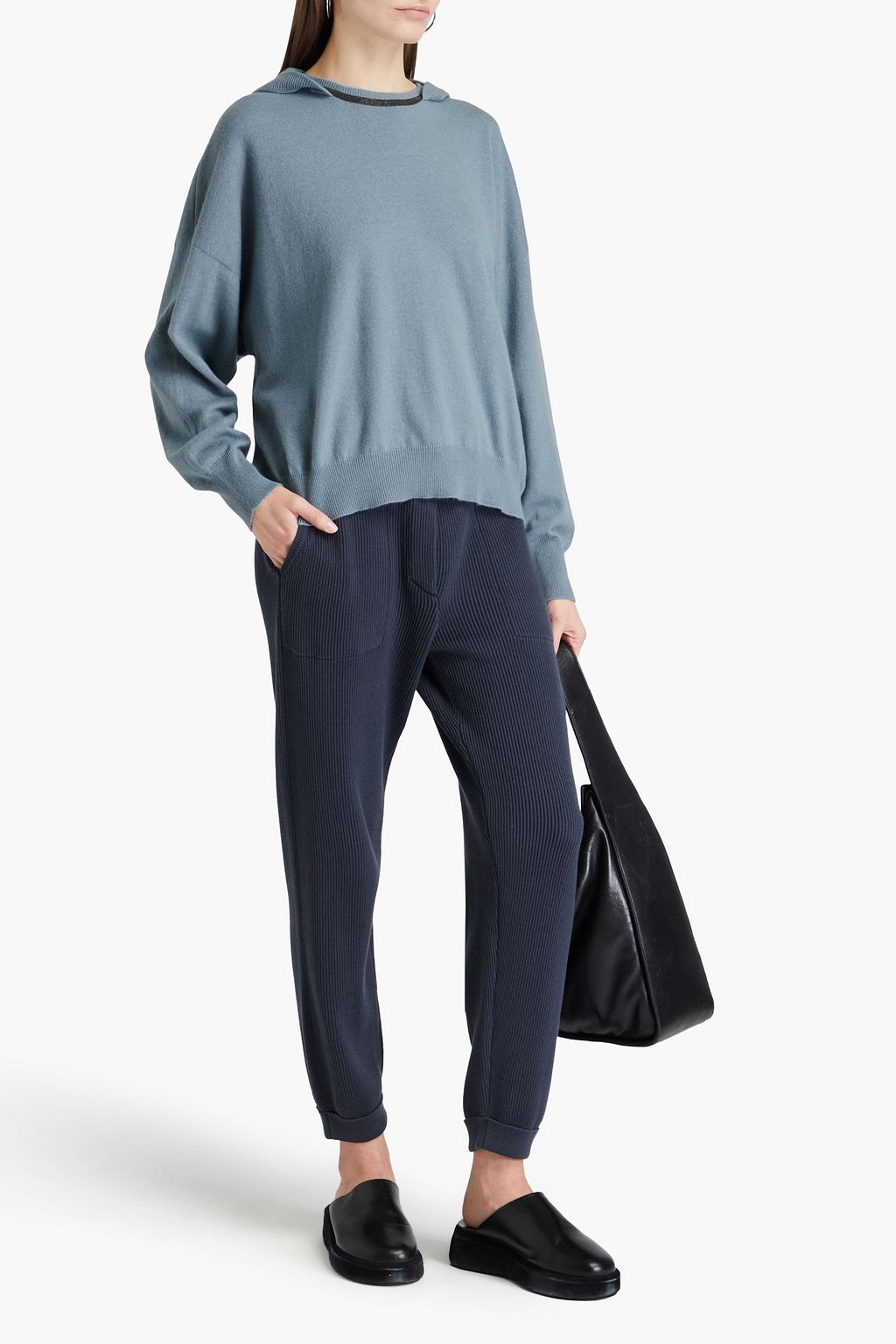 BRUNELLO CUCINELLI كنزة هودي من الكشمير بتصميم مزركش