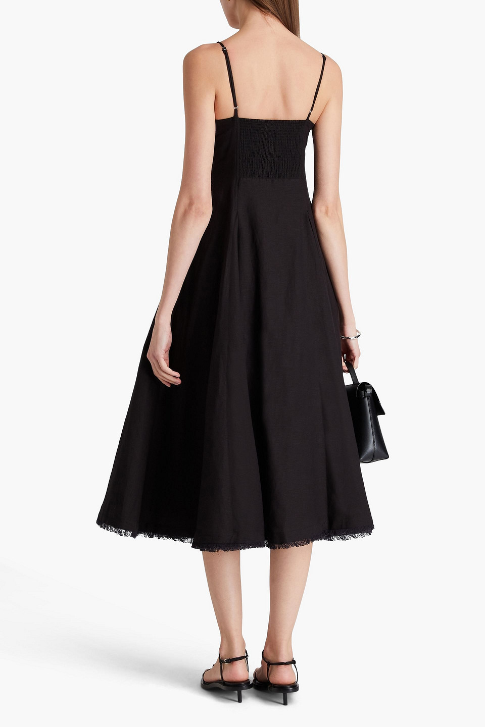 Simkhai Analise Linen-blend Midi Dress In Black
