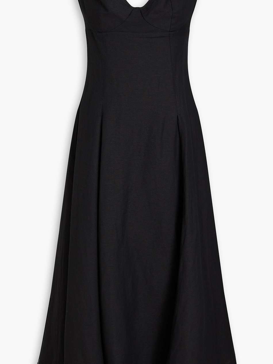 analise linen-blend midi dress