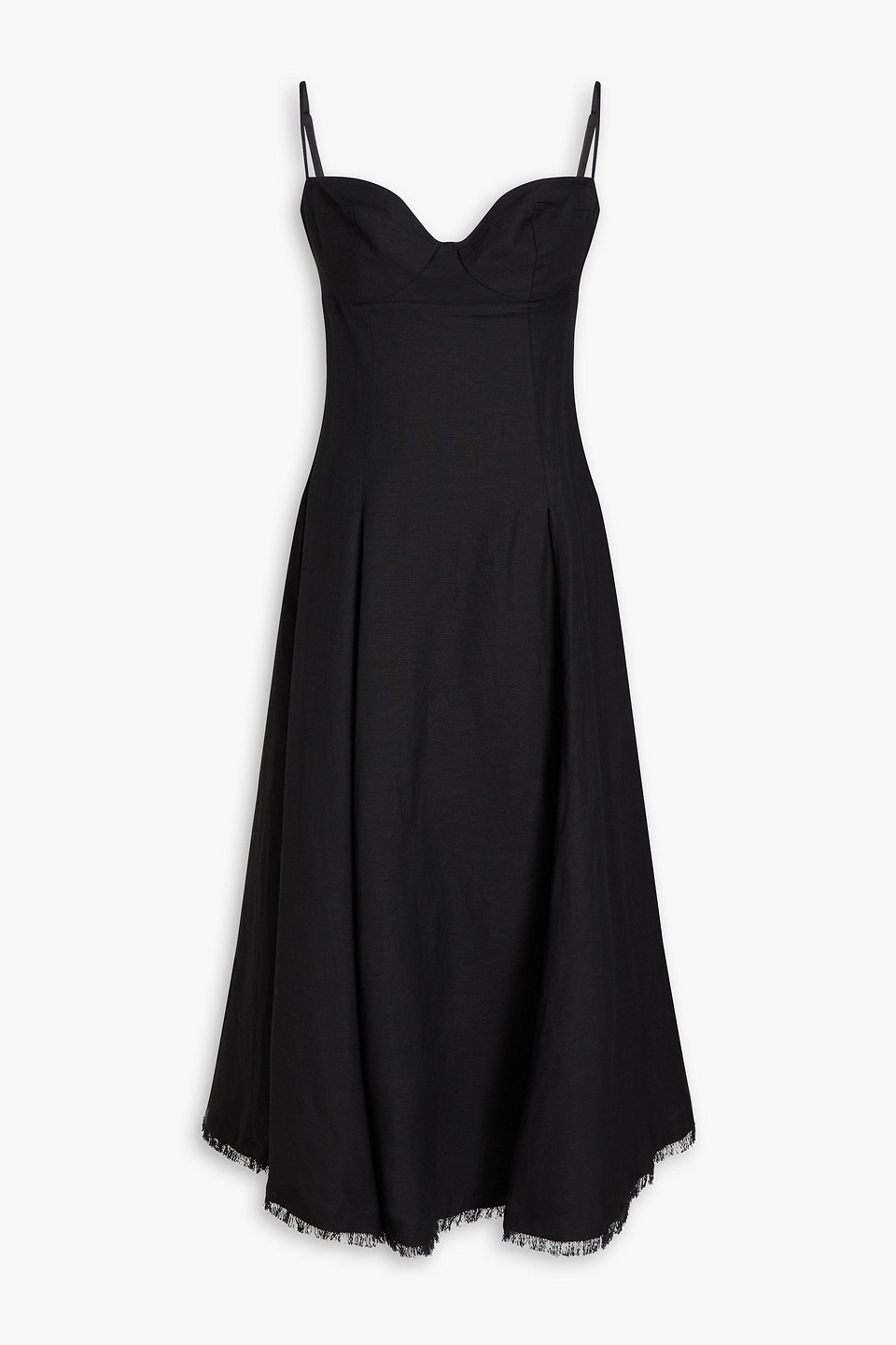Simkhai Analise Linen-blend Midi Dress In Black