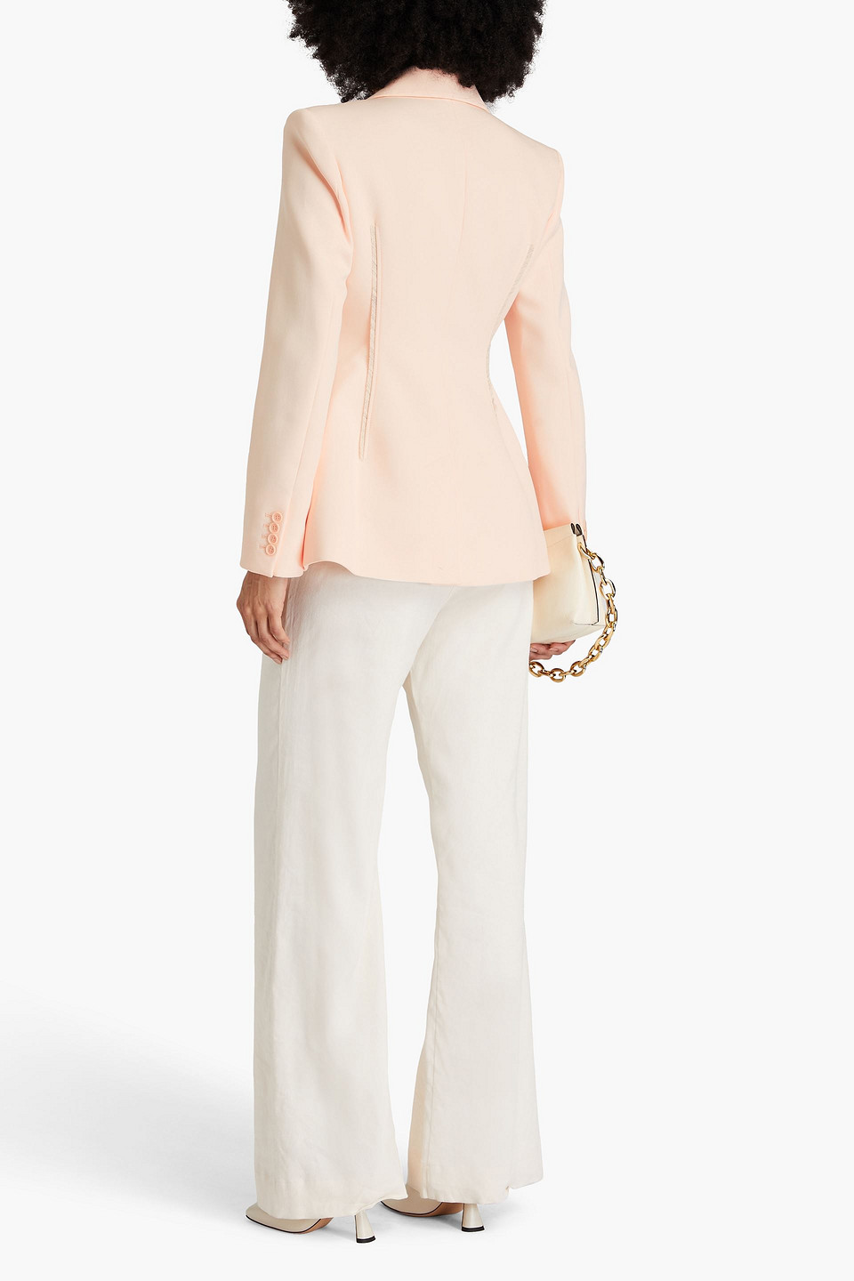 Simkhai Woody Frayed Twill Blazer In Pastel Orange