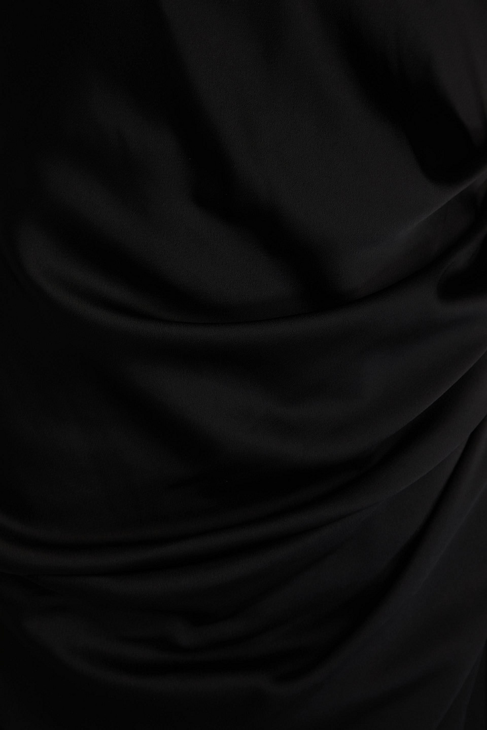 Shop Simkhai Hansel Ruched Satin-crepe Halterneck Midi Dress In Black