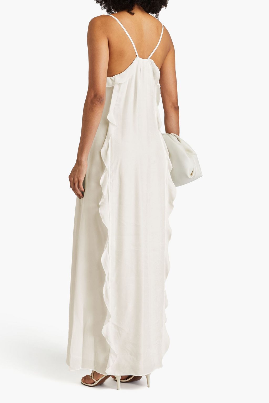 SIMKHAI Emily ruffled cupro-blend crepe maxi dress