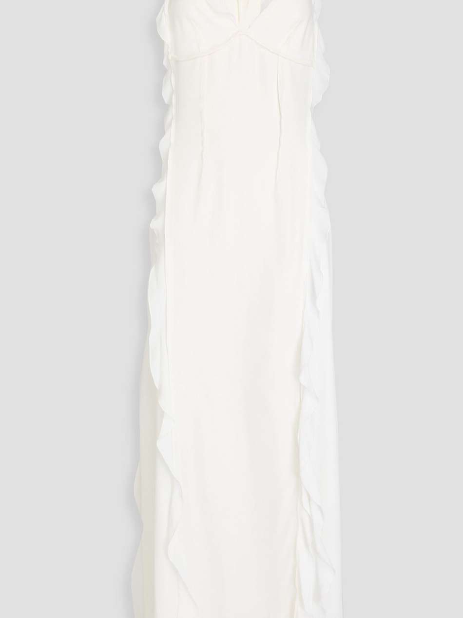 emily ruffled cupro-blend crepe maxi dress