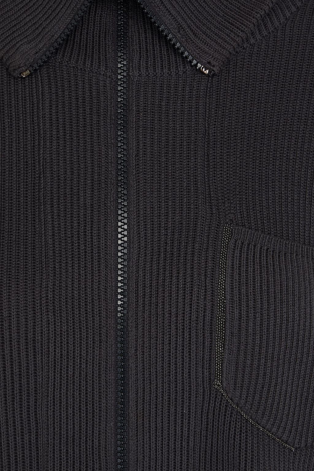 BRUNELLO CUCINELLI 비즈 장식 리브 코튼 카디건