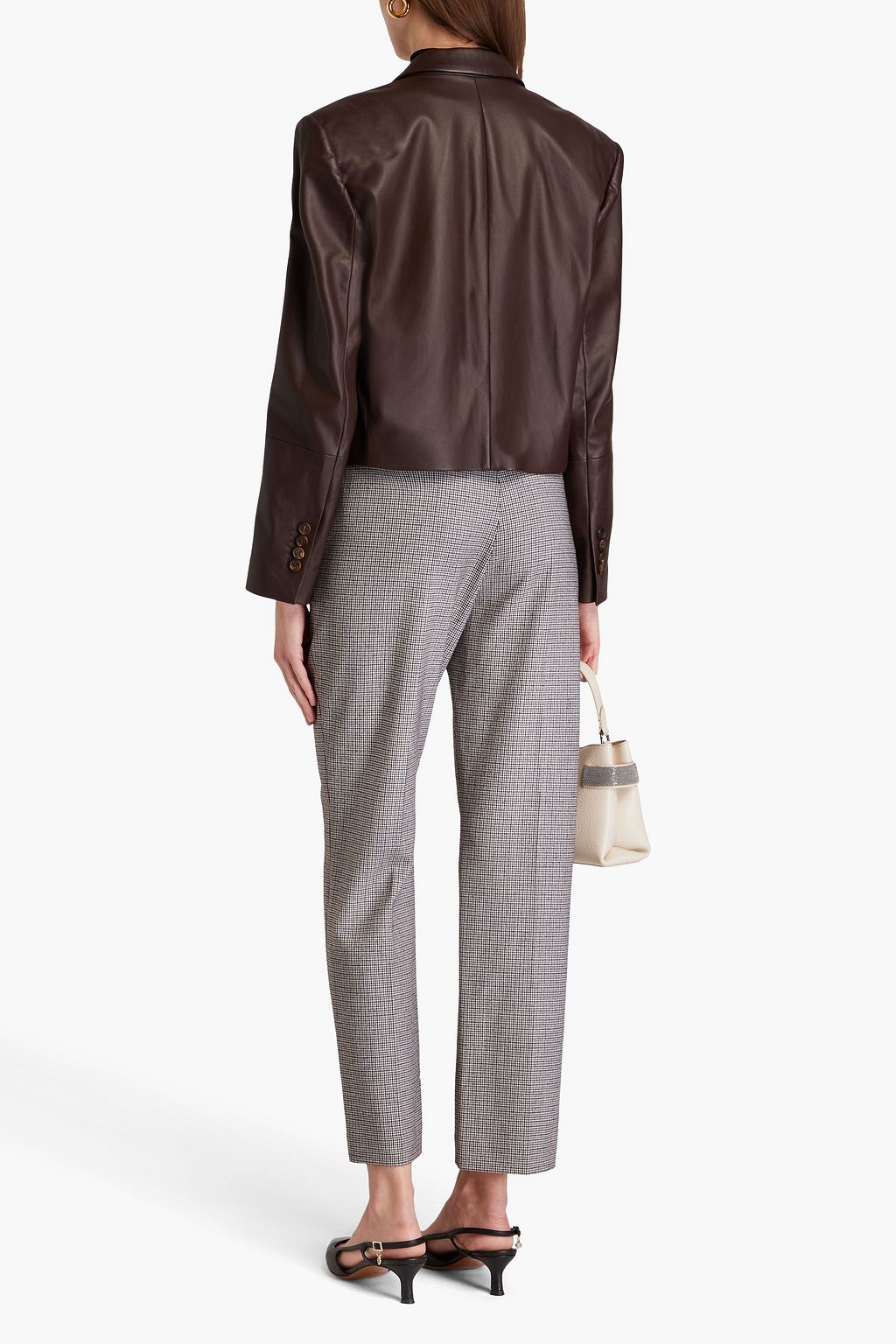 BRUNELLO CUCINELLI Blazer aus Leder mit Zierperlen